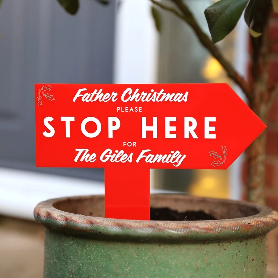 Personalised Acrylic Father Christmas Please Stop Here Sign 4 Personalised Acrylic Father Christmas Please Stop Here Sign - Image 2