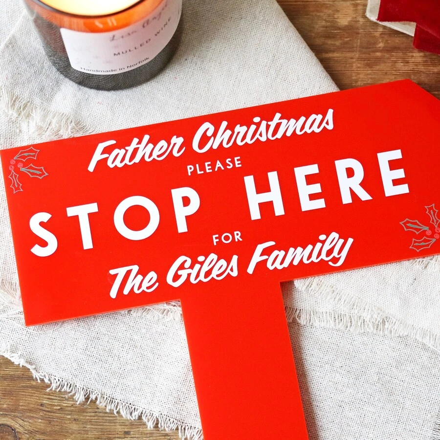 Personalised Acrylic Father Christmas Please Stop Here Sign 6 Personalised Acrylic Father Christmas Please Stop Here Sign - Image 4