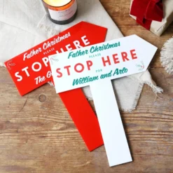 Personalised Acrylic Father Christmas Please Stop Here Sign