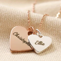 Personalised Double Wide Heart Charm Necklace -Jellycat Christmas Store personalised double wide heart charm necklace 4x3a0009 900x900 1