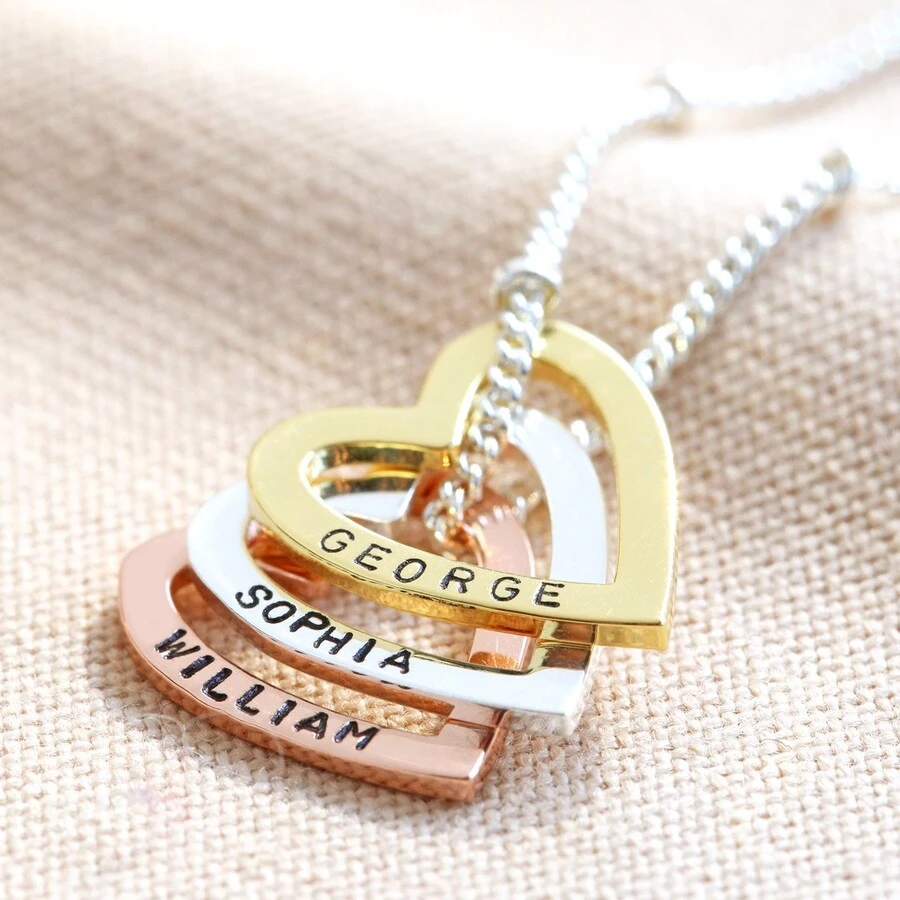 Personalised Family Names Heart Necklace 6 Personalised Family Names Heart Necklace - Image 4