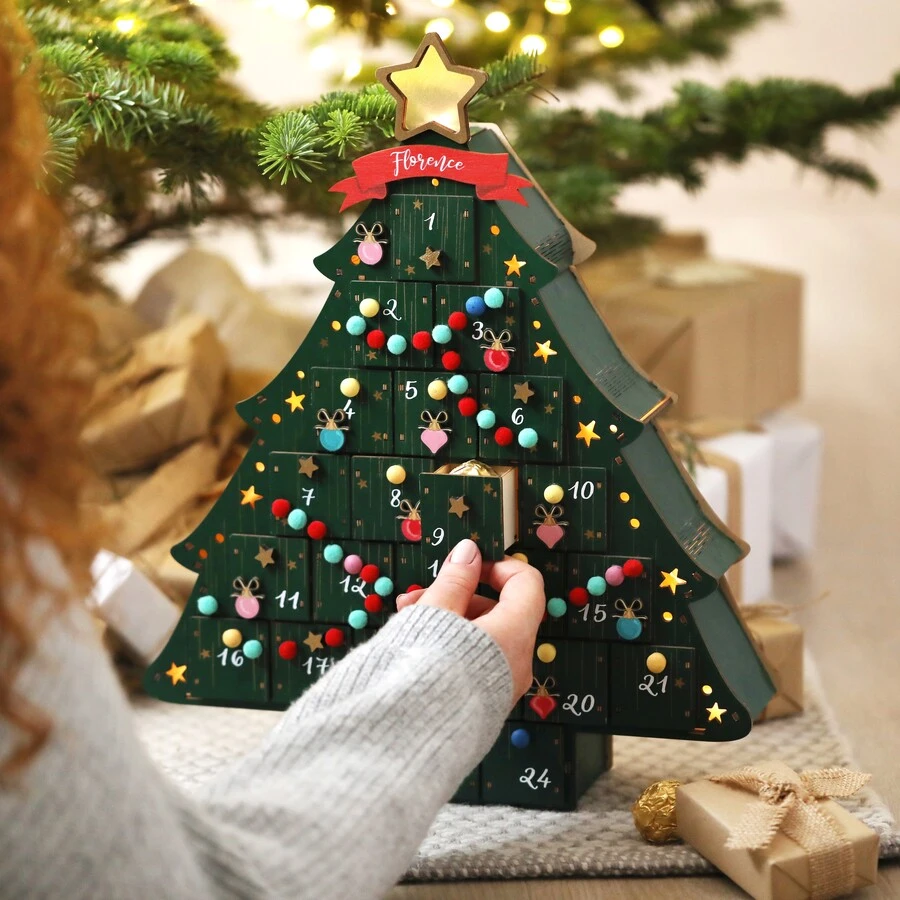 Personalised Fill Your Own LED Christmas Tree Advent Calendar 3 Personalised Fill Your Own LED Christmas Tree Advent Calendar - Image 2