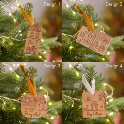 Personalised Wooden House Decoration -Jellycat Christmas Store personalised house decorations group shot 1 900x900 1