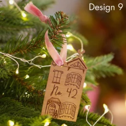 Personalised Wooden House Decoration -Jellycat Christmas Store personalised house decorations group shot 3 900x900 1