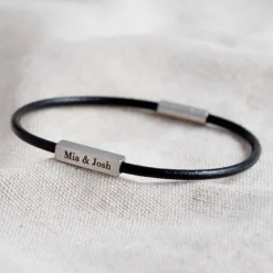 Men's Personalised Leather Cord And Bar Bracelet In Black 13 Men's Personalised Leather Cord And Bar Bracelet In Black -Jellycat Christmas Store personalised leather cord and bar bracelet in black o21a0318 900x900 1