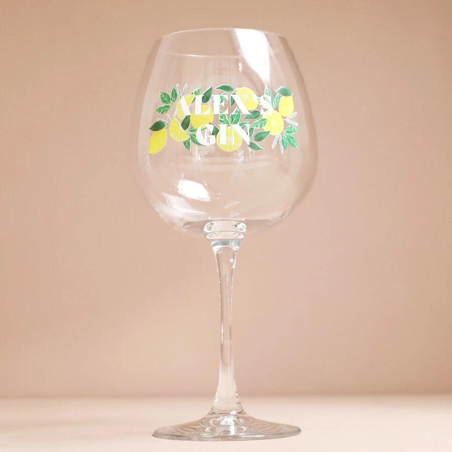 Personalised Lemons Balloon Gin Glass 5 Personalised Lemons Balloon Gin Glass - Image 3