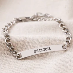 Personalised Men's Stainless Steel Chain ID Bracelet