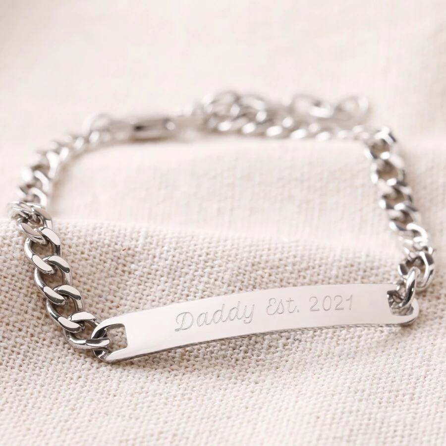 Personalised Men's Stainless Steel Chain ID Bracelet 5 Personalised Men's Stainless Steel Chain ID Bracelet - Image 3