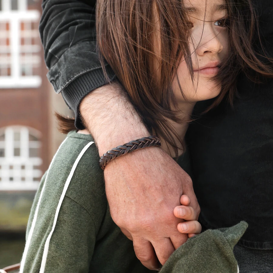 Men's Personalised Thick Woven Leather Bracelet 5 Men's Personalised Thick Woven Leather Bracelet - Image 3