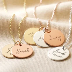 Personalised Mixed Metal Disc Charm Necklace