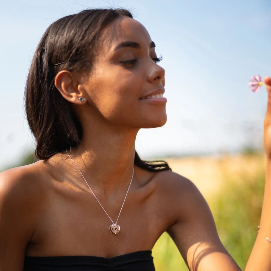 Personalised Mixed Metal Heart And Disc Charm 'Family' Necklace 4 Personalised Mixed Metal Heart And Disc Charm 'Family' Necklace - Image 2