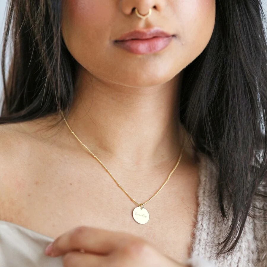 Personalised Name Sterling Silver Disc Necklace 5 Personalised Name Sterling Silver Disc Necklace - Image 3