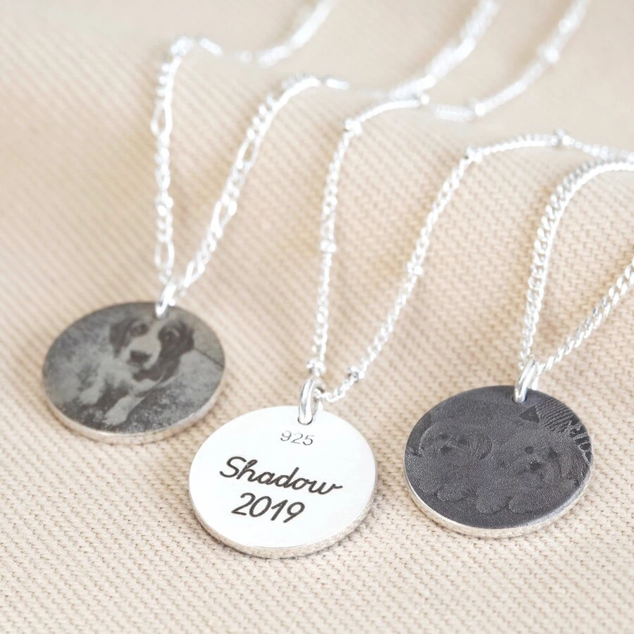 Personalised Pet Photo Sterling Silver Disc Necklace 6 Personalised Pet Photo Sterling Silver Disc Necklace - Image 4