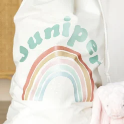Personalised Rainbow Large Drawstring Storage Sack -Jellycat Christmas Store personalised rainbow large drawstring storage sack 443a0960 900x900 1