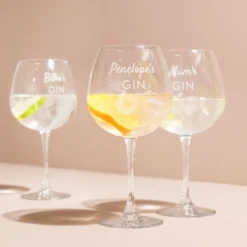Personalised Script Name Balloon Gin Glass