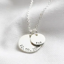 Personalised Sterling Silver Double Disc Charm Necklace 15 Personalised Sterling Silver Double Disc Charm Necklace -Jellycat Christmas Store personalised sterling silver double disc charm necklace 0v8a0812 900x900 1