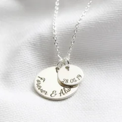 Personalised Sterling Silver Double Disc Charm Necklace 17 Personalised Sterling Silver Double Disc Charm Necklace -Jellycat Christmas Store personalised sterling silver double disc charm necklace 0v8a0815 900x900 1