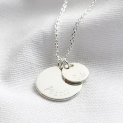 Personalised Sterling Silver Double Disc Charm Necklace 18 Personalised Sterling Silver Double Disc Charm Necklace -Jellycat Christmas Store personalised sterling silver double disc charm necklace 0v8a0821 900x900 1