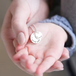 Personalised Sterling Silver Double Disc Charm Necklace 14 Personalised Sterling Silver Double Disc Charm Necklace -Jellycat Christmas Store personalised sterling silver double disc charm necklace o21a0013 900x900 1