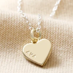 Personalised Sterling Silver Heart Charm Necklace -Jellycat Christmas Store personalised sterling silver heart necklace 4x3a0151 900x900 1