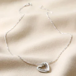 Personalised Sterling Silver Interlocking Hearts Necklace