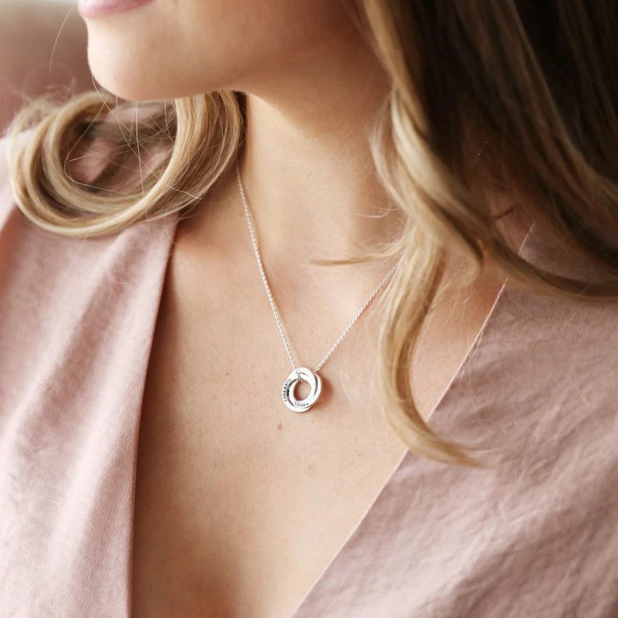 Personalised Sterling Silver Russian Ring Necklace 4 Personalised Sterling Silver Russian Ring Necklace - Image 2