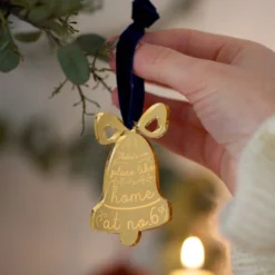 Personalised 'No Place Like Home' Acrylic Bell Hanging Decoration -Jellycat Christmas Store personalised theres no place like home acrylic bell bauble o21a1581 900x900 1