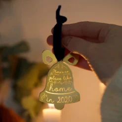 Personalised 'No Place Like Home' Acrylic Bell Hanging Decoration -Jellycat Christmas Store personalised theres no place like home acrylic bell bauble o21a1604 900x900 1