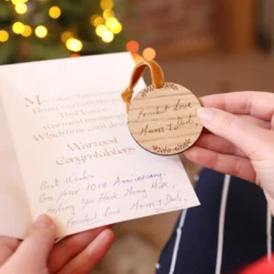 Personalised Wooden 'Your Handwriting' Hanging Decoration