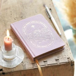 Pink Sun And Moon Fabric Notebook