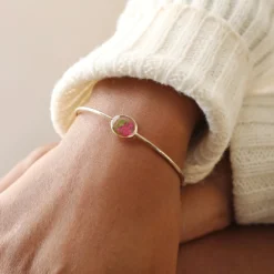 Pressed Birth Flower Bangle In Gold -Jellycat Christmas Store pressed birth flower bangle gold 4x3a8000 2 900x900 1