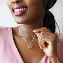 Pressed Birth Flower Pendant Necklace In Silver -Jellycat Christmas Store pressed flower pendant necklace silver 0v8a4819 900x900 1