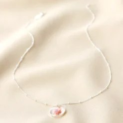 Pressed Birth Flower Pendant Necklace In Silver -Jellycat Christmas Store pressed flower pendant necklace silver 0v8a4825 900x900 1