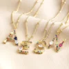 Rainbow Crystal Initial Necklace In Gold -Jellycat Christmas Store rainbow crystal initial necklace gold 0v8a0523 900x900 1
