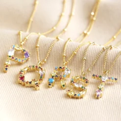 Rainbow Crystal Initial Necklace In Gold -Jellycat Christmas Store rainbow crystal initial necklace gold 0v8a0550 900x900 1