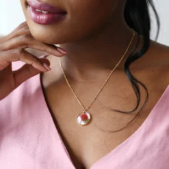 Pressed Birth Flower Pendant Necklace In Gold -Jellycat Christmas Store real pressed flower pendant necklace in gold 0v8a4810 900x900 1