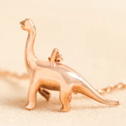 Rose Gold Diplodocus Dinosaur Necklace -Jellycat Christmas Store rose gold diplodocus charm necklace 443a6766copy 900x900 1