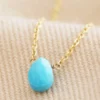 Semi-Precious Turquoise Stone Teardrop Pendant Necklace In Gold -Jellycat Christmas Store semi precious turquoise stone teardrop pendant necklace gold 4x3a0646 900x900 1