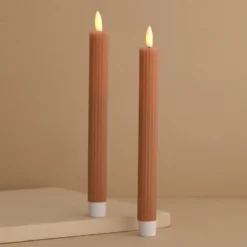 Set Of Two Pink Ribbed Wax LED Dinner Candles 10 Set Of Two Pink Ribbed Wax LED Dinner Candles -Jellycat Christmas Store set two pink ribbed wax led dinner candles 4x3a6448 900x900 1