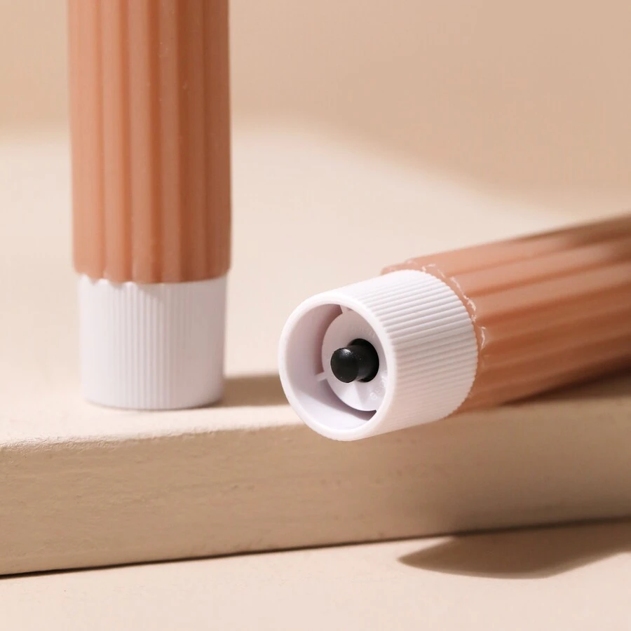 Set Of Two Pink Ribbed Wax LED Dinner Candles 7 Set Of Two Pink Ribbed Wax LED Dinner Candles - Image 5