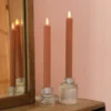 Set Of Two Pink Ribbed Wax LED Dinner Candles -Jellycat Christmas Store set two pink ribbed wax led dinner candles 4x3a7052 900x900 1