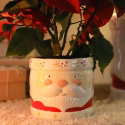 Small Ceramic Father Christmas Planter