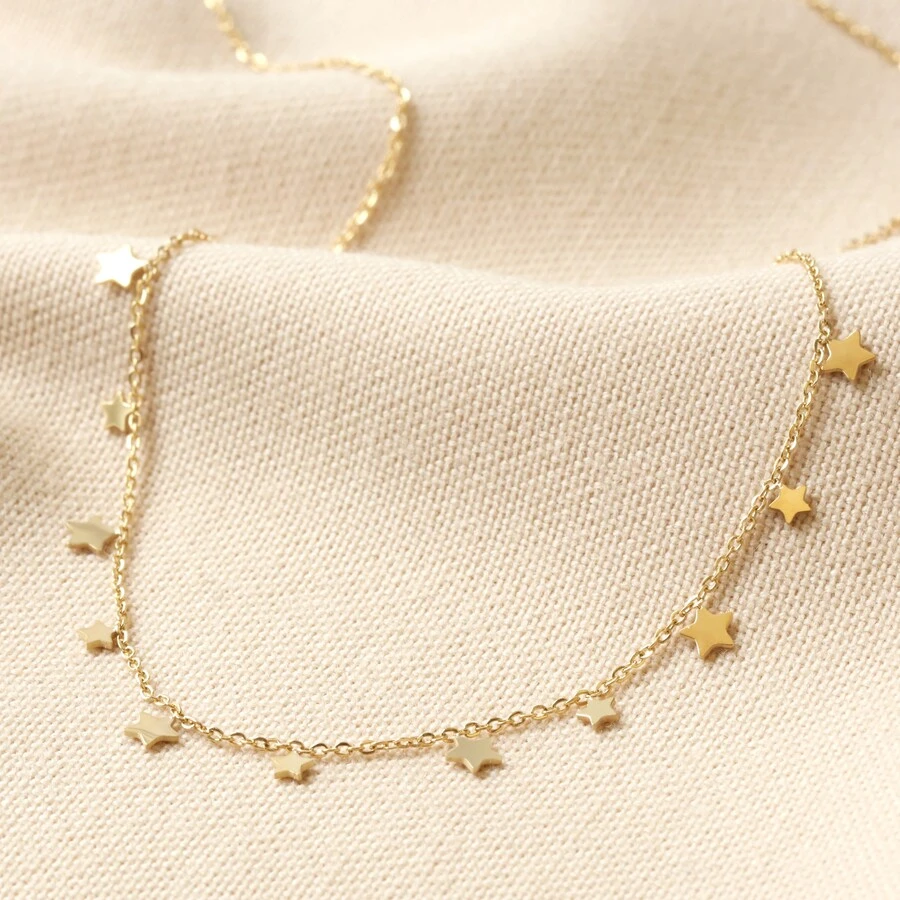 Stainless Steel Star Charm Necklace In Gold 6 Stainless Steel Star Charm Necklace In Gold - Image 4