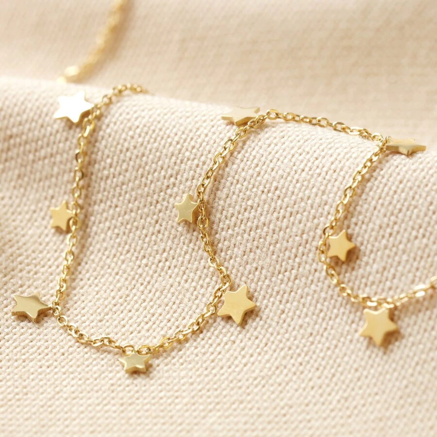 Stainless Steel Star Charm Necklace In Gold 4 Stainless Steel Star Charm Necklace In Gold - Image 2