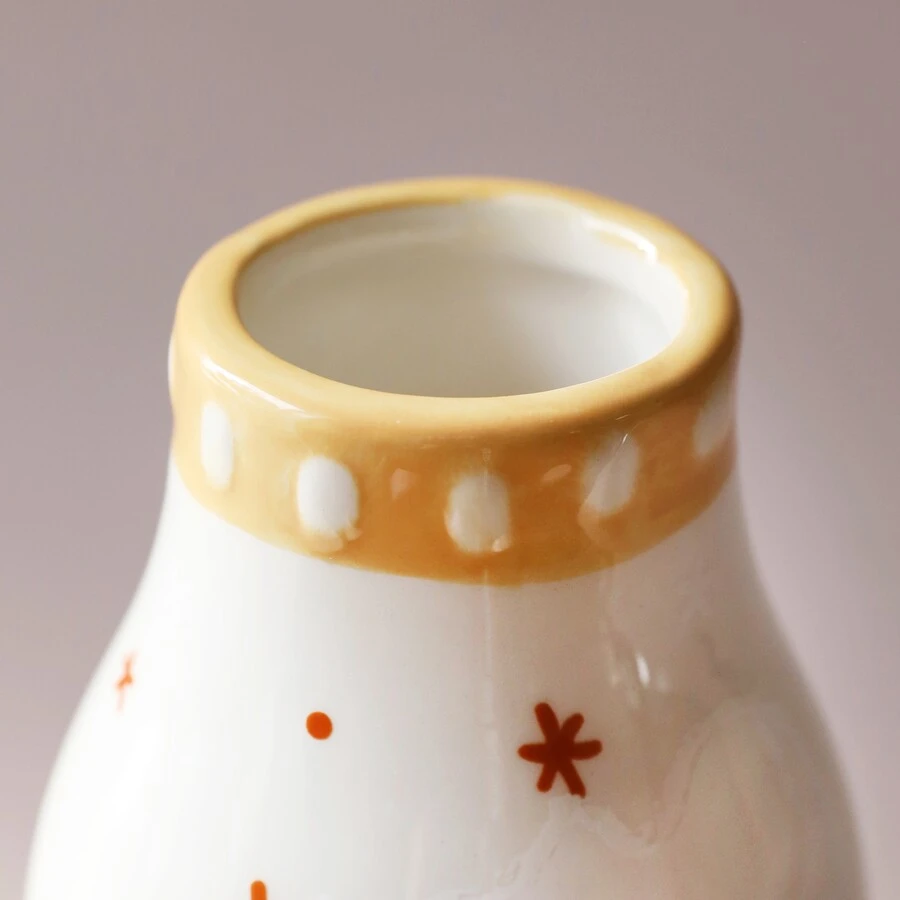 Sun And Moon Face Ceramic Posy Vase, H13.5cm 6 Sun And Moon Face Ceramic Posy Vase, H13.5cm - Image 4