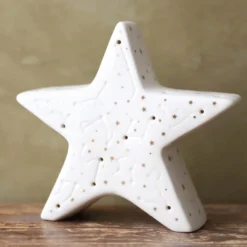 White LED Constellation Ceramic Standing Star Decoration