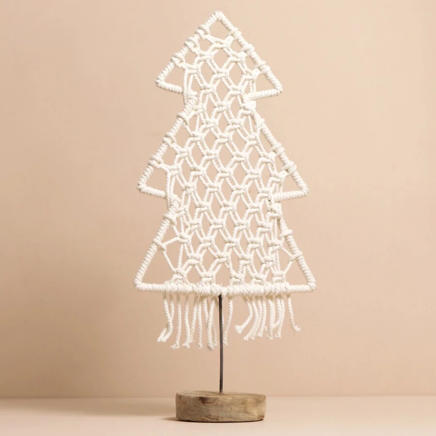 White Woven Rope Tree Ornament 4 White Woven Rope Tree Ornament - Image 2