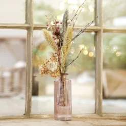 Winter Solstice Dried Flower Posy With Vase
