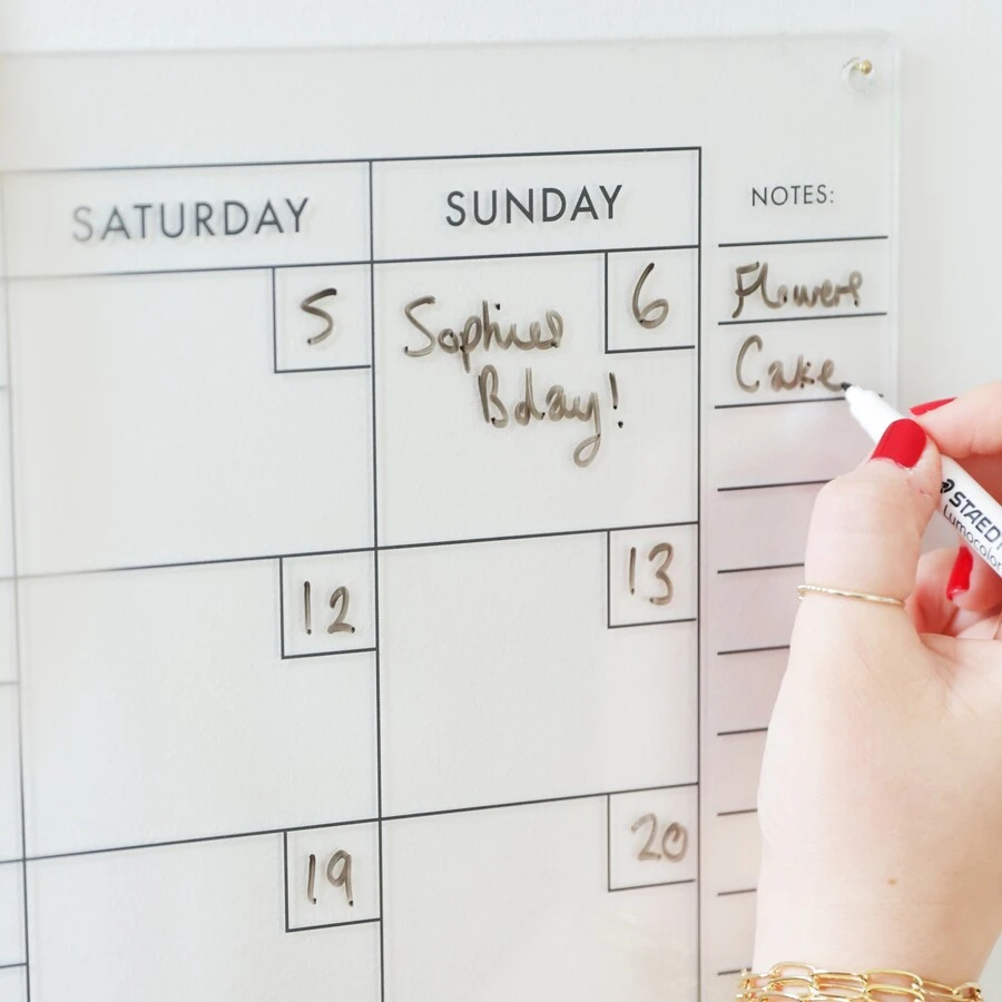 Wipeable Acrylic Wall Planner 4 Wipeable Acrylic Wall Planner - Image 2