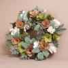 Wooden Pink And Green Blooms Wreath -Jellycat Christmas Store wooden pink green blooms wreath 4x3a1770 copy 900x900 1